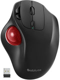 Mam2 Wireless Trackball Mouse, Rechargeable Ergonomic Mouse With Thumb Control For 3 Devices (Bluetooth And Usb), 5-Level Dpi, Silent Click, Compatible Pc Laptop Mac Ipad, Easy Clean