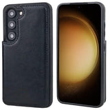 Onetop Compatible With Samsung Galaxy S23 Wallet Case With Card Holder, Pu Leather Kickstand Card Slots Case, Double Magnetic Clasp And Durable Shockproof Cover 5G 6.1 Inch(Black)