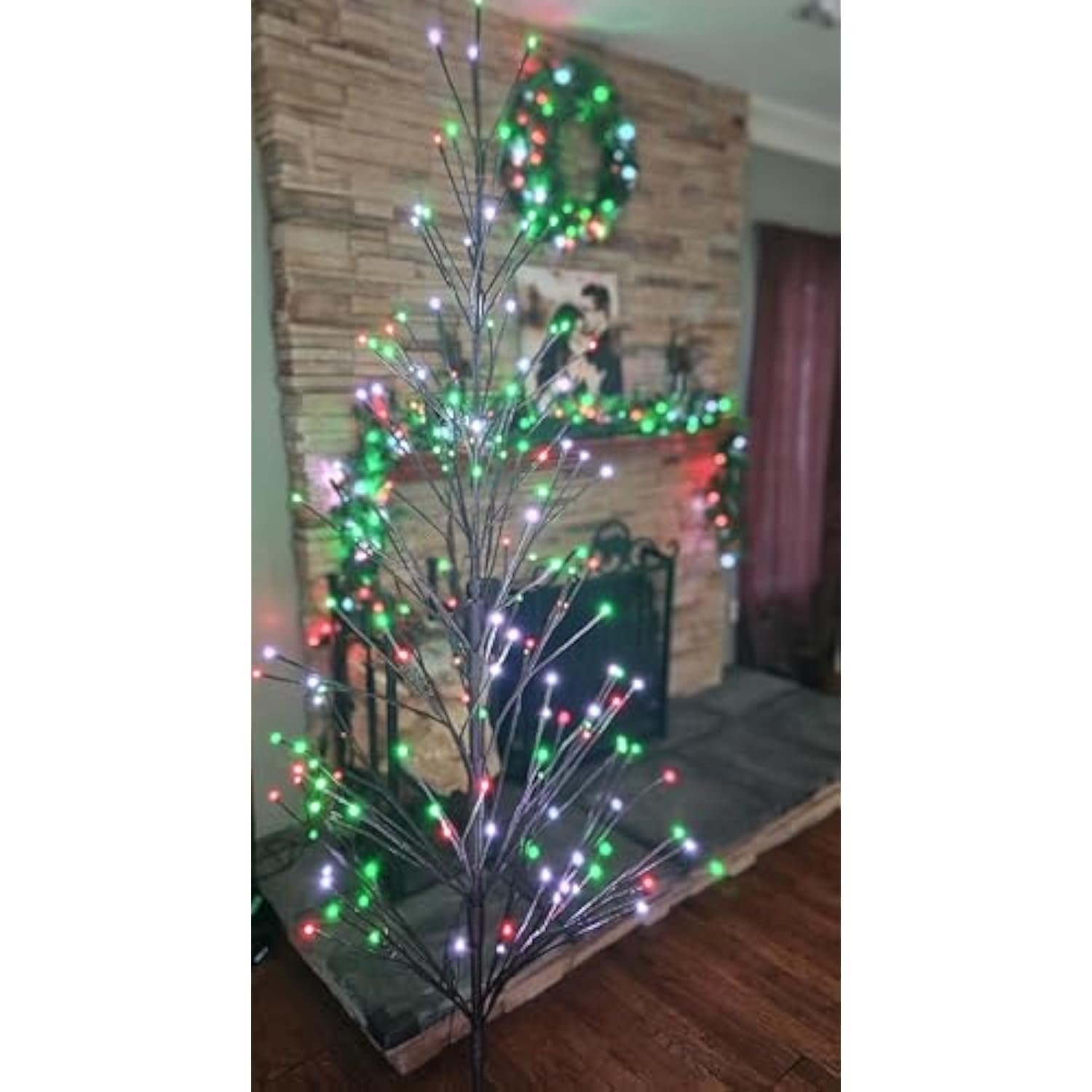 Smart Christmas Trees, App Compatible With Amazon Alexa & Google Nest Voice Control, Prelit 6.5Ft Twig Tree, 155 Led Color Changing Lights
