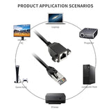 Rj50 10P10C Male To Female Extension Cable Panel Screw Mount Shielded Cat 5E 2