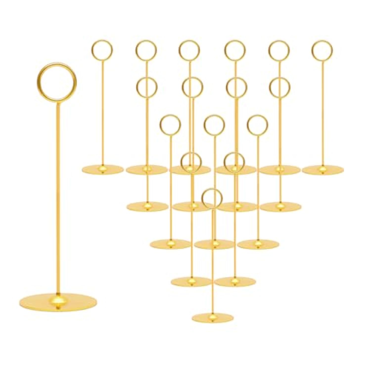 16-Piece Gold Table Card Holders, 8 Inch Steel Stands for Weddings & Events