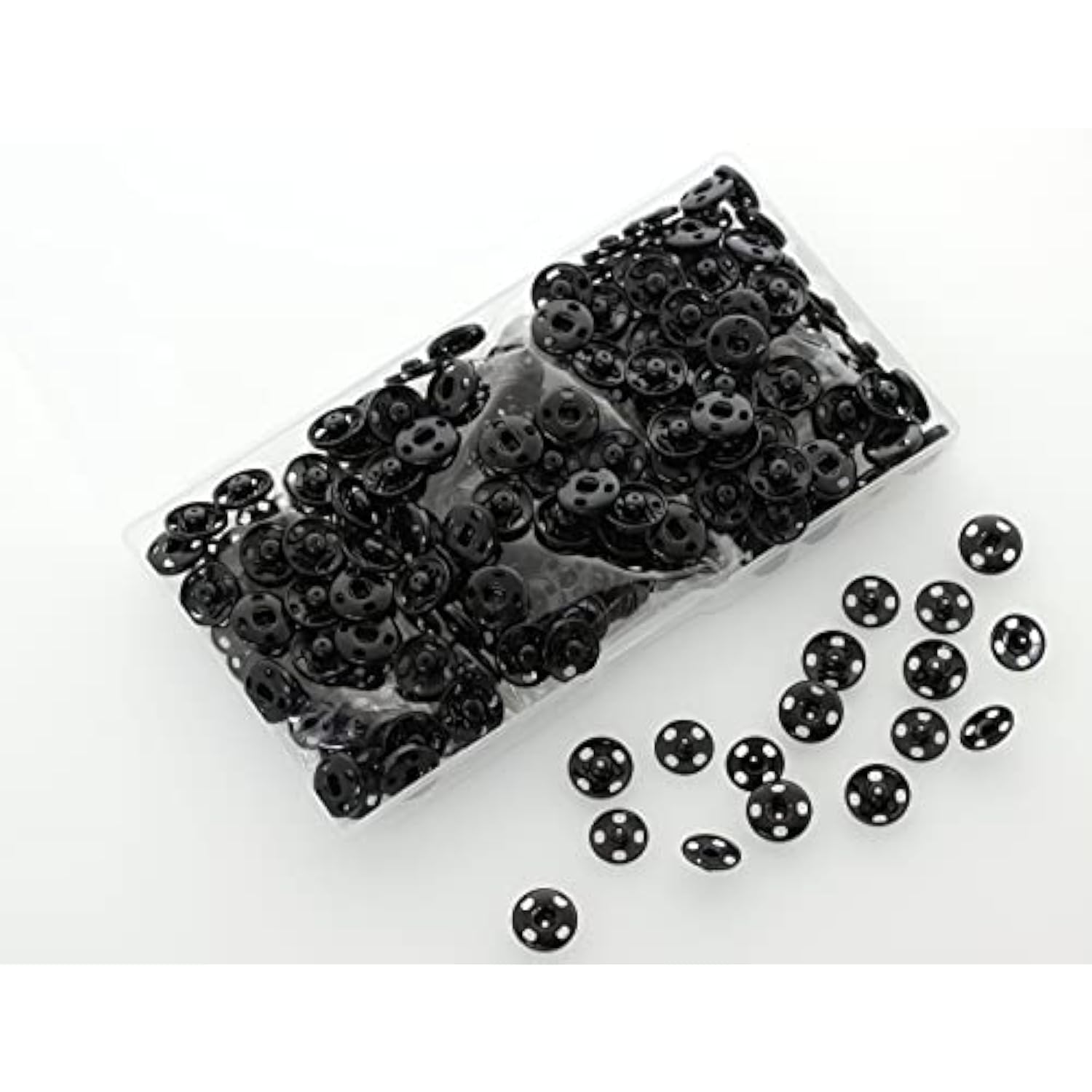 200 Sets Sew-On Snap Buttons, 12Mm And 10Mm Metal Snaps Fasteners Pres