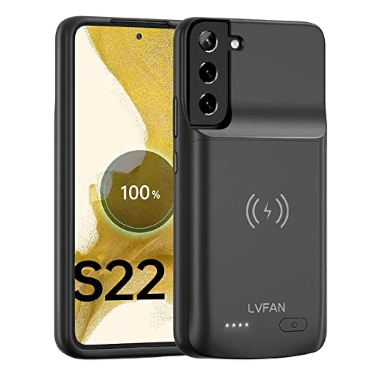 Slim 4700Mah Backup Portable Charger Phone Case For Samsung Galaxy S22 6.1" Fast Wireless Charging External Portable Charge Case Black