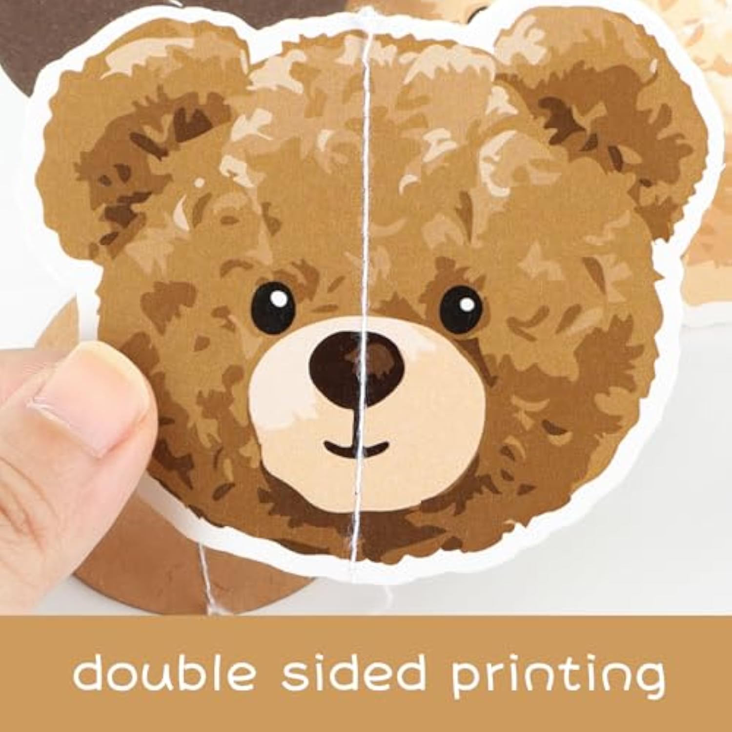 12Pcs Beary First Birthday Decor Bear Baby Shower Garland Banner Neutral Brown