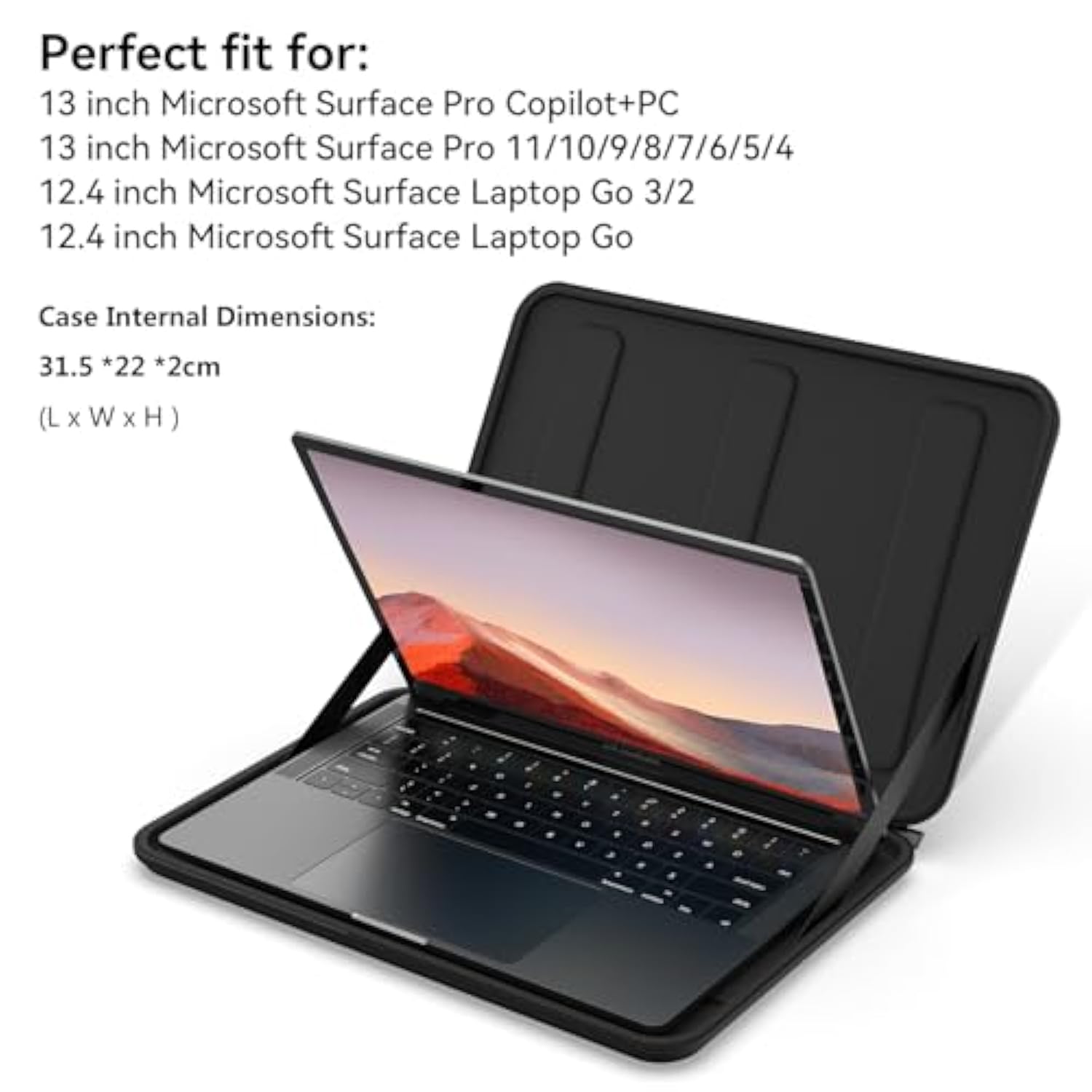 Smatree Hard Laptop Sleeve Case for 13 inch Microsoft Surface Pro Copilot+PC, for 13 inch Microsoft Surface Pro 11/10/9/8/7/6/5/4, for 12.4inch SurfaceLaptop Go 3/2, for 12.4inch SurfaceLaptop Go