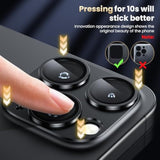 For Iphone 16 Pro/Iphone 16 Pro Max Camera Lens Protector, [Military Grade Shatterproof] [Strong Adsorption] Metal Aluminum Alloy Tempered Glass Camera Screen Protector, Black Titanium