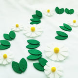 Felt Daisy Flower Garland,Spring Summer Flower Banner Decoration For Daisy Theme Birthday Party Or Baby Shower,Wedding Party?White?
