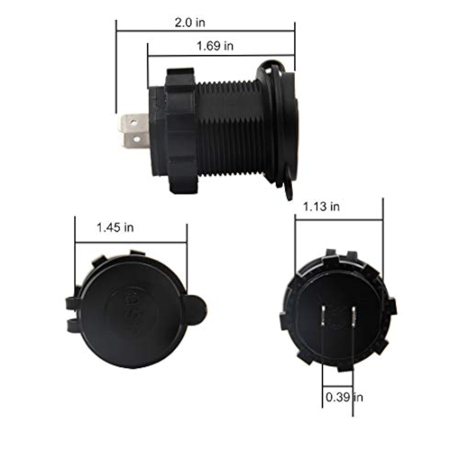 Dual Usb Charger Socket Waterproof Power Outlet 12V/24V 2.1A & 2.1A For Car Boat Marine Rv Mobile Blue Led