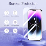 Privacy Screen Protector For Iphone 14 Pro Max 6.7", Tempered Glass Screen & Camera Lens Protector, Anti-Fingerprint, Easy Installation, 3-Pack