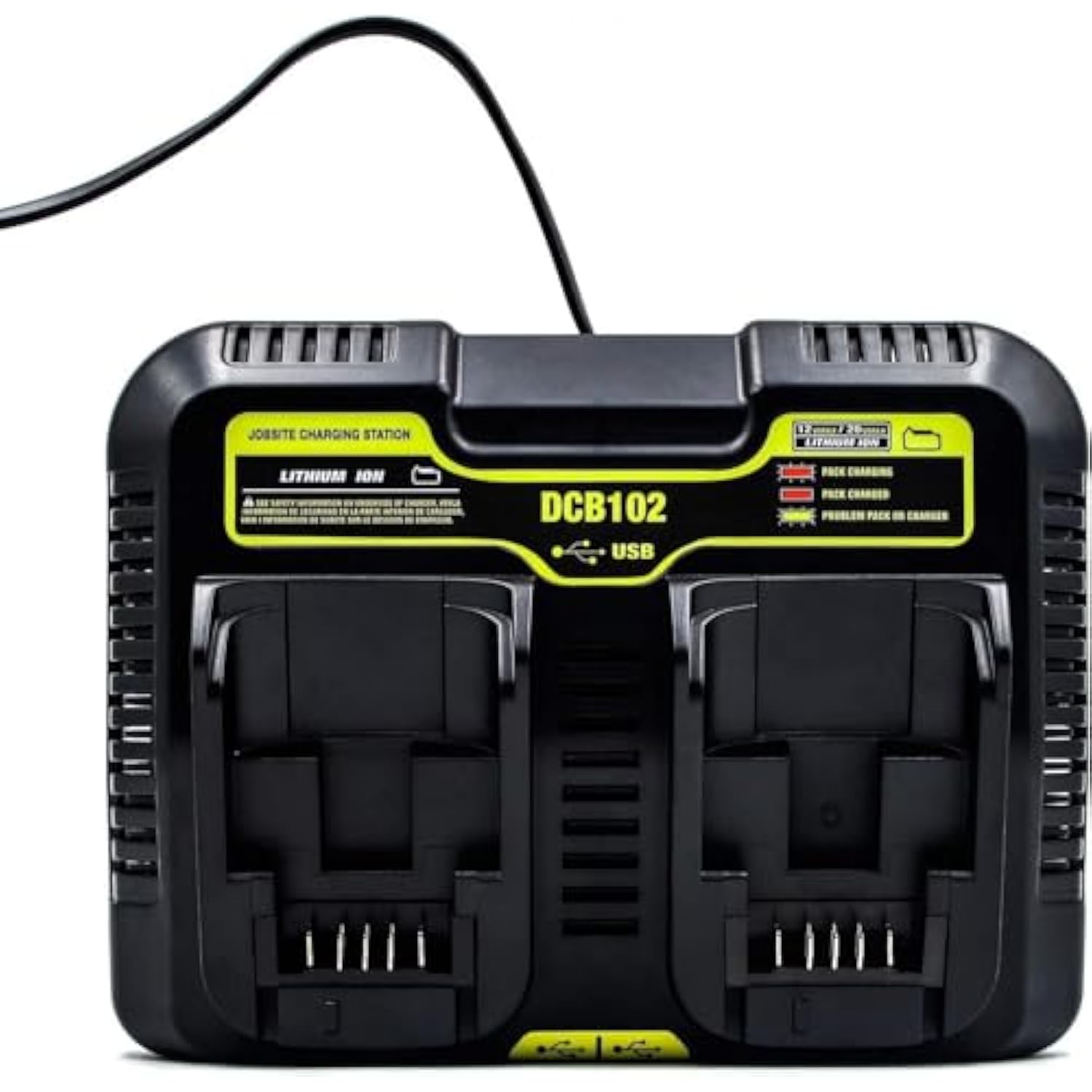 20V Battery Charger Replacement For Dewalt 20V Max Battery Dual Charger Dcb115 Dcb112 Dcb107 Compatible With Dewalt 12V 20V Lithium Battery Dcb201 Dcb203 Dcb204 Dcb120 Dcb127