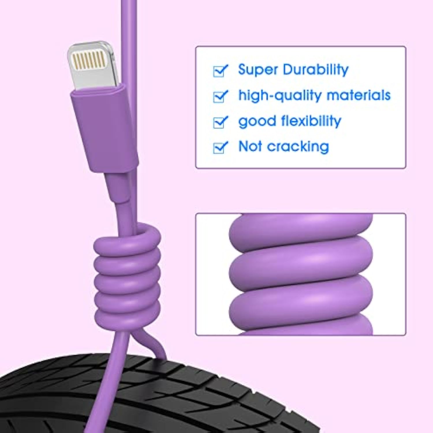 Fast Charging High Speed USB Cable Compatible iPhone 14/13/12/11 Pro Max/XS MAX/XR/XS/X/8 - multicolor