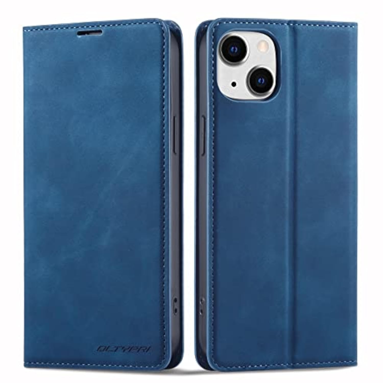 Premium PU Leather Wallet Case for iPhone 14 with 3 Card Holders, Blue