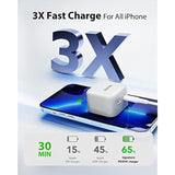 Dual Port Usb C Foldable Gan Charger 35W Pd3.0 Fast Charger For Ipad/Ipad Pro/Iphone 16 Pro Max/16 Pro/15/14/13/Samsung Galaxy S24/S23/E-Book/Switch/Apple Watch/Airpods