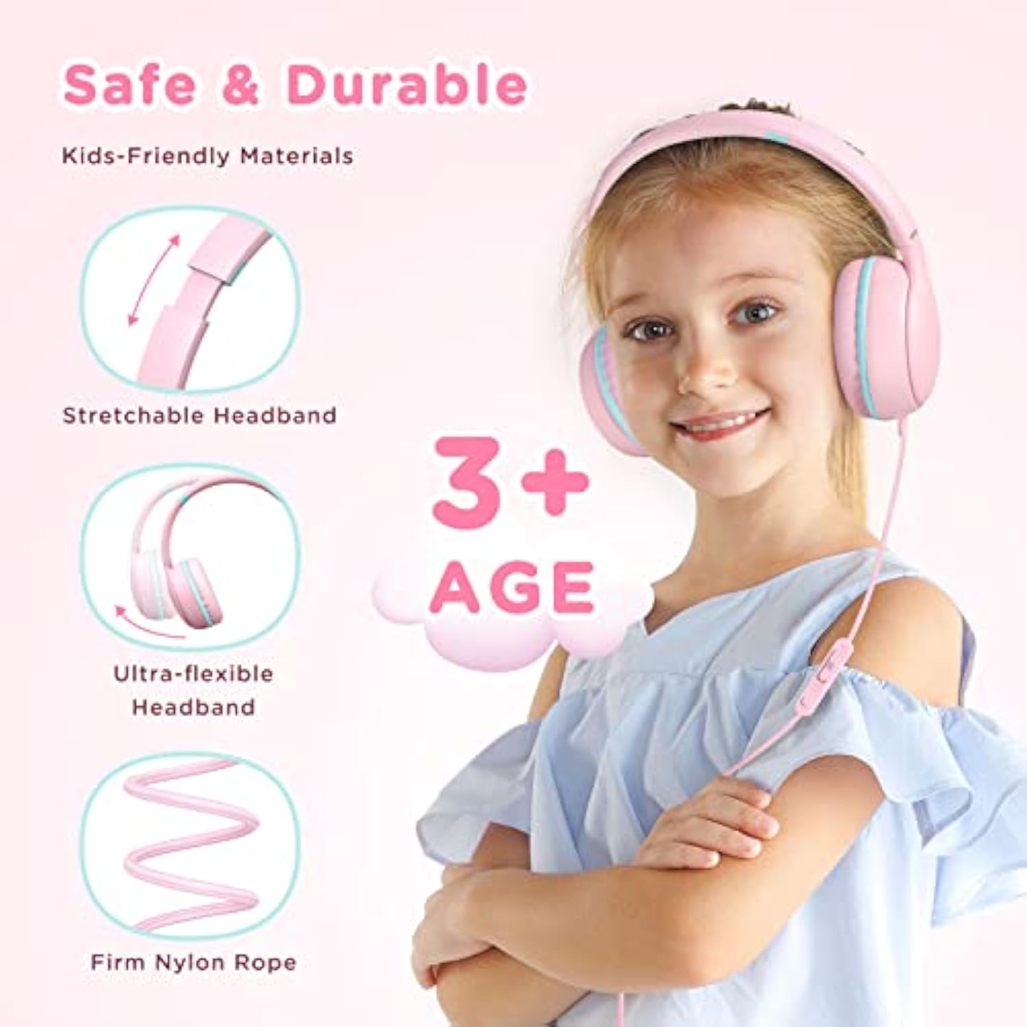 Kids Headphones With Microphone, Kids Headphones-85/94Db Volume Limited-Sharep