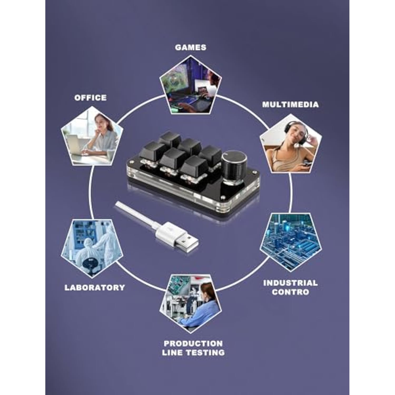 Usb Mini 6Key Keypad Mechanical Programmable Gaming Keyboard Portable One Hand