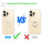Phone Ring Holder, Transparent Universal Finger Stand Kickstand Cell Phone Ring Grip Holder Compatible With Iphone Samsung Smartphones 2 Pack - Black