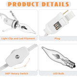 2 Pcs Halloween Accessory Cord With 1 Led Light Bulb 6Ft Cord With On/Off Switch Blow Mold Light For Christmas Village H