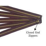 Ykk Golden Brass Metal Zippers In Dark Brown With Donut Pull - #5 Clos