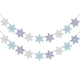2pcs Silver Blue Snowflake Banner Winter Party & Christmas Decorations
