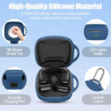 Silicone Case for Raycon Essential Open Earbuds Dark Blue with Carabiner All-Round Protection Scratch-Resistant Washable Soft Skin Wireless Open Ear Headphones Ultra-Lightweight Cover