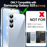 Designed For Samsung Galaxy S25 Case Clear, [Not Yellowing] [15Ft Grade Drop Protection] Scratch-Resistant Transparent Shockproof Slim Phone Case 6.2 Inch-Clear