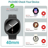 [6+6Pack Screen Protector Case For Samsung Galaxy Watch 8 40Mm, Bubble Free Anti-Fog Tempered Glass Film And Waterproof Hard Pc Protective Bumper No Water Collected Protective Cover Set