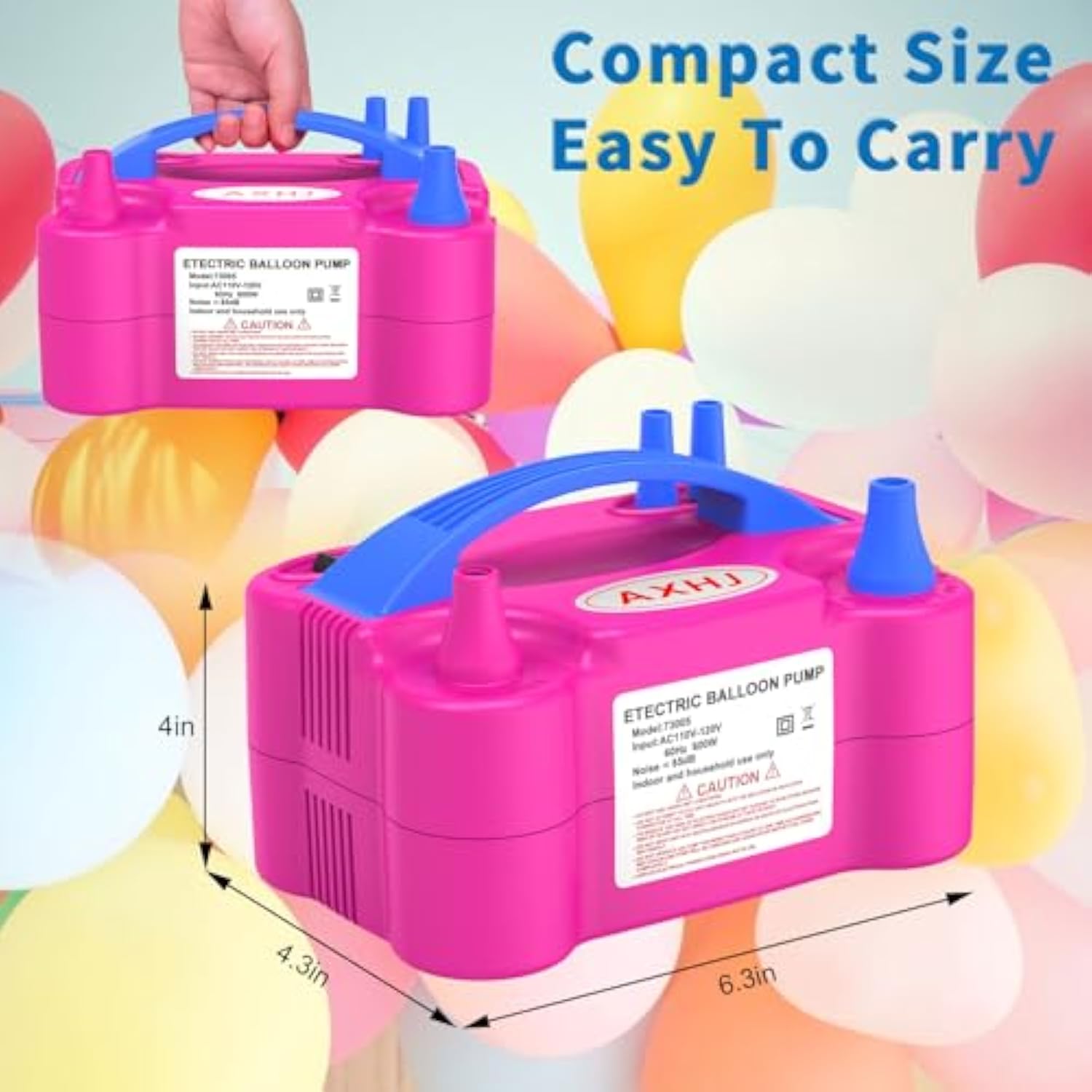 Electric Balloon Pump, Portable Dual Nozzle Balloon Air Pum Inflator B