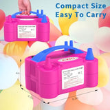 Electric Balloon Pump, Portable Dual Nozzle Balloon Air Pum Inflator B