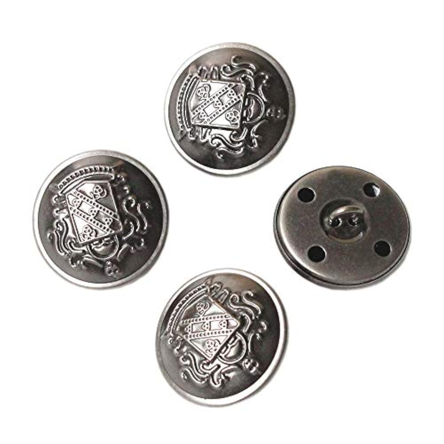 10Pcs 1 Inch (25Mm) Large Antique Metal Buttons With Shank For Blazers