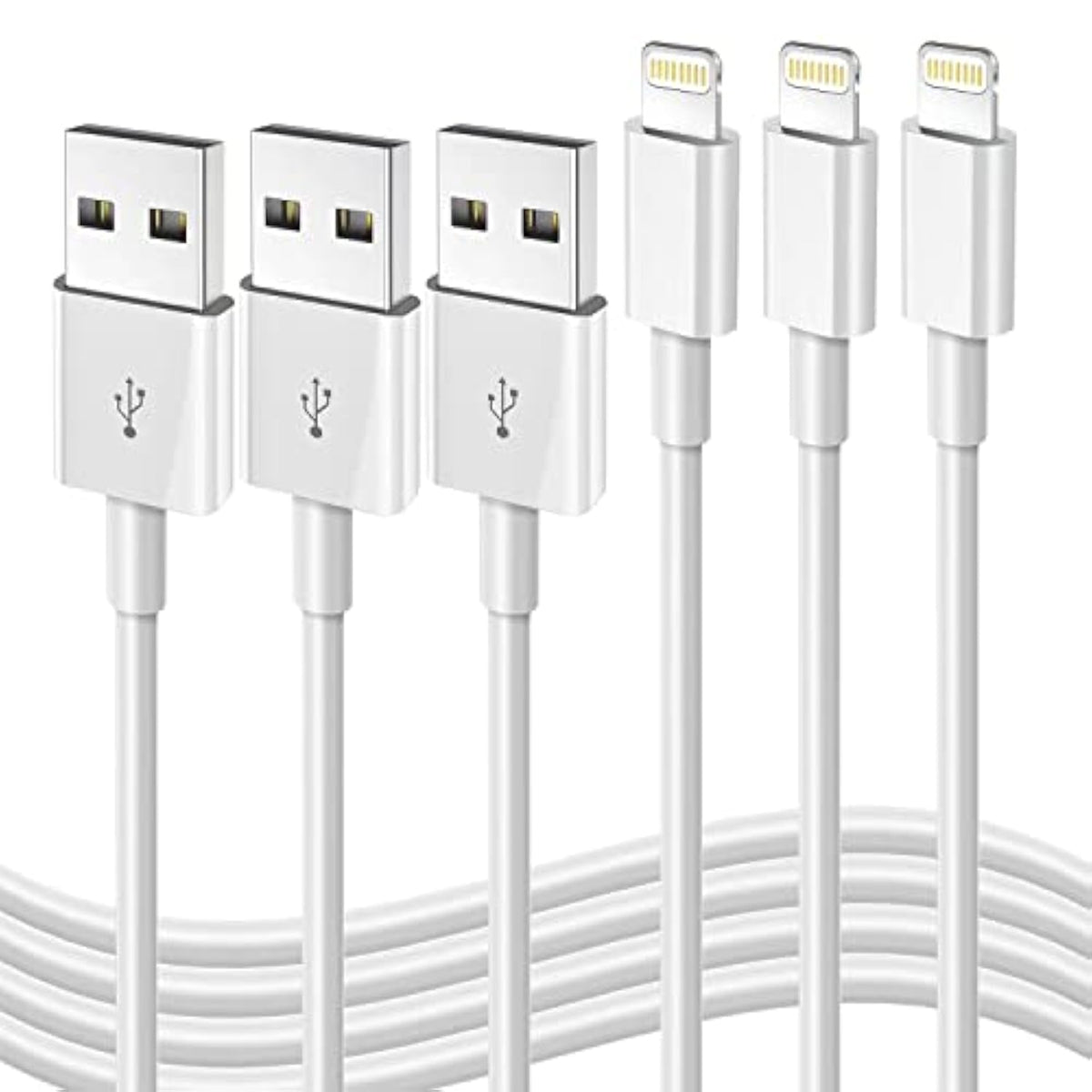 3-Pack Apple MFI Certified 3Ft Lightning Cable Fast Charging for iPhone iPad
