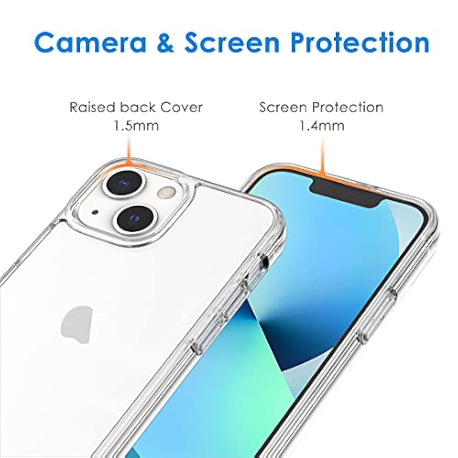 JETech Case for iPhone 13 Mini 5.4-Inch, Non-Yellowing Shockproof Phone Bumper Cover, Anti-Scratch Clear Back (Clear)