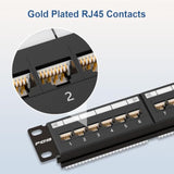 1U 24 Port Cat6 Patch Panel, 19" Rackmount Or Wall Mount Patch Panel, Network