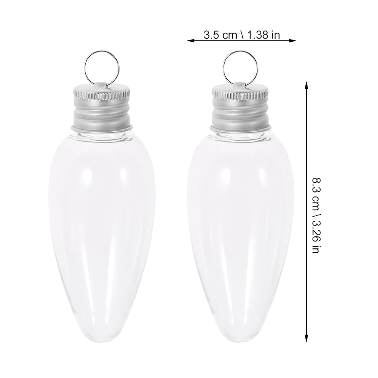 Small Light Bulb Candy Bottle Ornament Container Cajitas De Para Stocking Stuffer Hanging Light Fillable Bulb Clear Christmas Baubles Candy 24Pcs