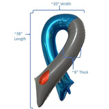 38" Diabetes Awareness Blue Gray Ribbon With Blood Drop Foil Balloon - Double-Sided Pattern - Great For Events, Parties, Fundraisers And Diaversary