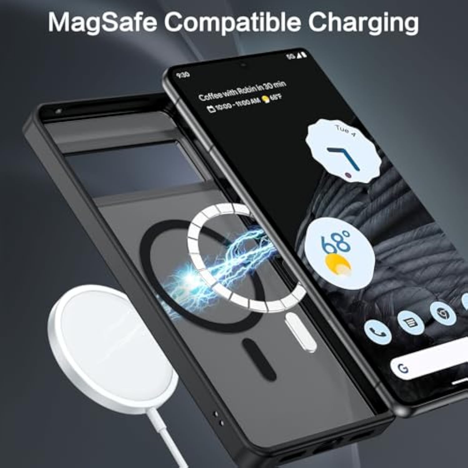 For Google Pixel 7 Pro Case [Compatible With Magsafe] Translucent Matte Magnetic Pixel 7 Pro Case Slim Thin Shockproof Women Men Protective Phone Cases For Google Pixel 7 Pro 6.7" 2022, Black