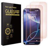2 Pack Screen Protector For Iphone 16 Pro [6.3 Inch] With Installation Frame, New Red Light 9H Tempered Glass Screen Protector Upgraded Protection, Anti-Blue Light
