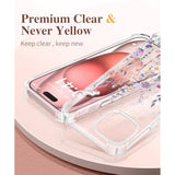 For Iphone 15 Case, [5 In 1] With 2X Screen Protector & 2X Camera Lens Protector, Clear Soft Shockproof Slim Fit Floral Phone Cover For Women Girls 2023 6.1" (Floratopia/Colorful)