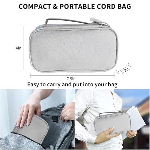 Electronics Organizer Travel Cable Charger Case, Dual Zipper Compartments For Gaming Console, Hard Drive, Cords - Portable Black Pouch Versatile Travel Organizer Durable Tech Bag