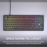 K55 Core Tkl Rgb Gaming Keyboard Tenkeyless, 8-Zone Rgb, Quiet Membrane Keys, Spill Resistant, Media Keys, 1000Hz Polling Na Layout Black