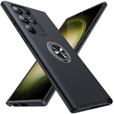For S23 Ultra Case, Slim Soft Bumper Case For Galaxy S23 Ultra, With Ring Holder Kickstand For Samsung S23 Ultra Cover, Military-Grade Protection For Samsung Galaxy S23 Ultra Case, Black