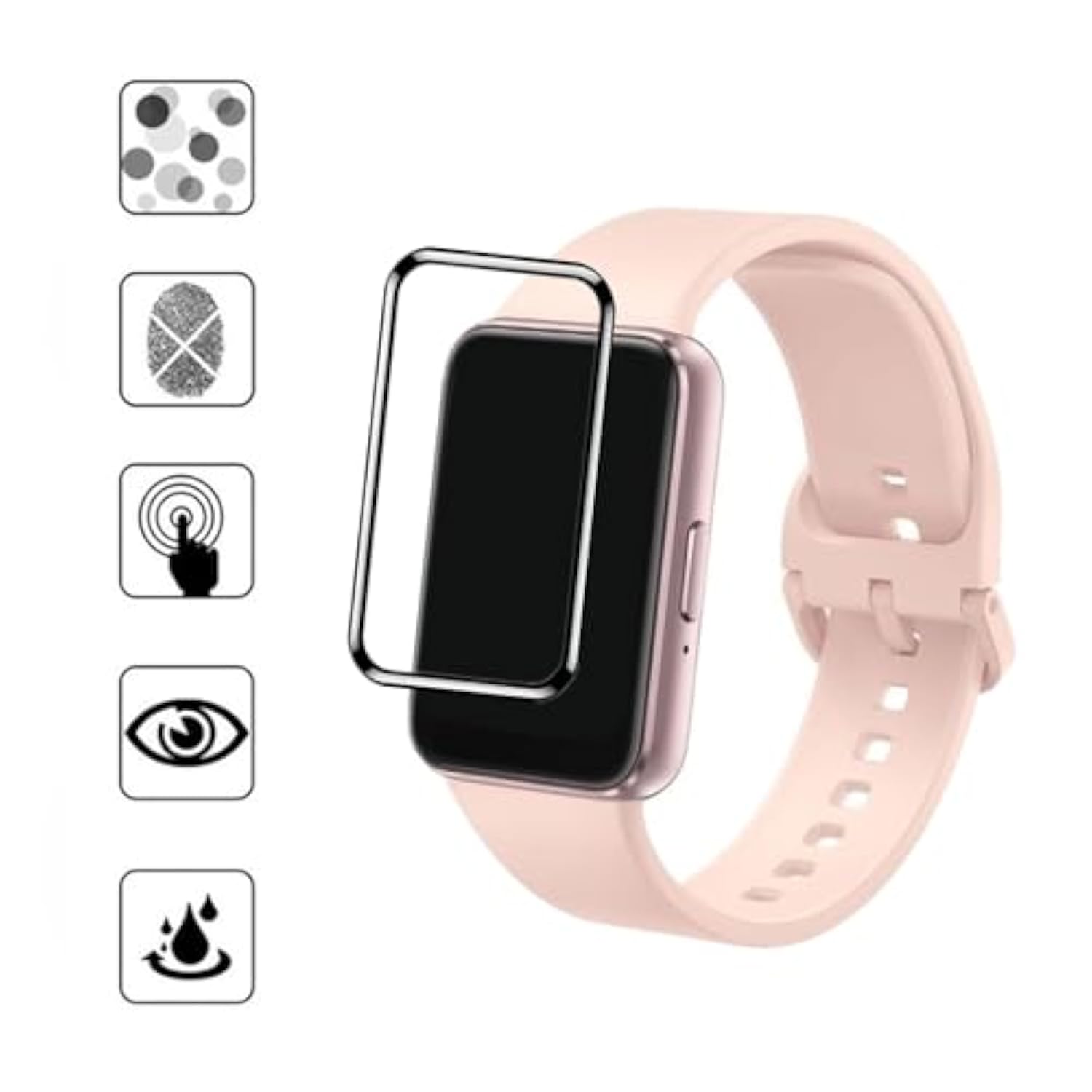 Screen Protector Compatible For Galaxy Fit 3 Fitness Tracker (3 Pack) 3D Full Coverage Pmma Protective Film For Fit 3 Smart Watch 1.6"