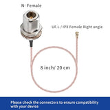 Ipex/U.Fl To N Type Female 8" Rg178 Pigtail Cable For 915Mhz Lora Antenna Pci Wifi Card Wireless Wifi Router Meshtastic Router External Antennapack Of 2