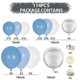 Dusty Blue Balloons Garland Arch Kit-122Pcs Baby Blue Gold White Ballo