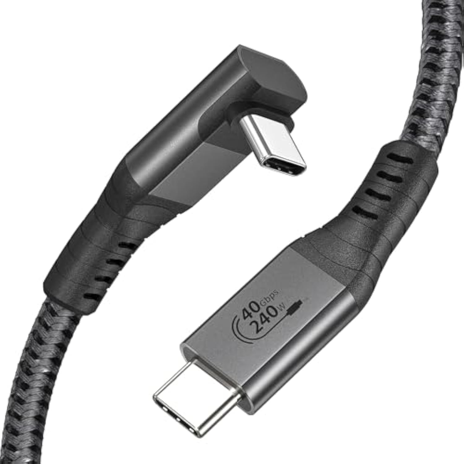 240W Usb4 Cable, 6Ft Right Angle Thunderbolt 4, 90 Degree Thunderbolt 4 For Rog Ally, Steam Deck, Egpu, Laptop, Ipad Docks