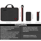 Laptop Case 15.6 Inch Briefcase Military-Grade Protection With Detachable Belt Bag, Compatible All Model Of 15-16 Inch Macbook Pro And Most Popular 15.6 Inch Notebooks Chromebooks (Black Red)