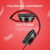 X6 Over-Ear Headphones With Microphone, Lightweight Foldable & Portable Stereo