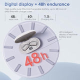 Open Ear Headphones,360-Degree Panoramic Sound, Dt4.0 Without Sound Loss,Air Conduction, 48H Range,Led Display,Ipx7 Waterproof, Wireless Earbuds For Meeting, Driving,Traveling