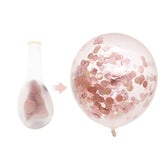 Rose Gold Confetti Balloons: 50-Pack Latex Balloons with Ribbon