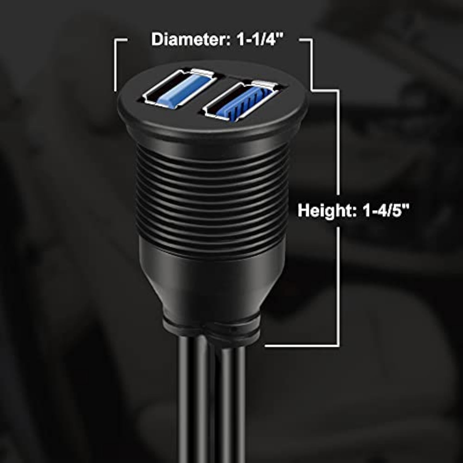 2 Ports Dual Usb 3.0 Male To Usb 3.0 Female Aux Flush Mount Car Mount Extensio
