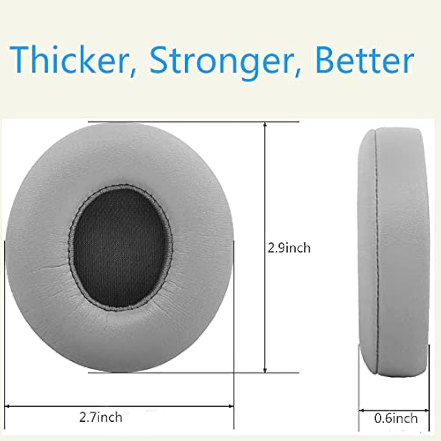 Solo 2 & 3 Wireless Ear Pads Replacement Cushion Cover Memory Foam Compatible With Beats Solo 2 & 3 Wireless Headphones (Grey)